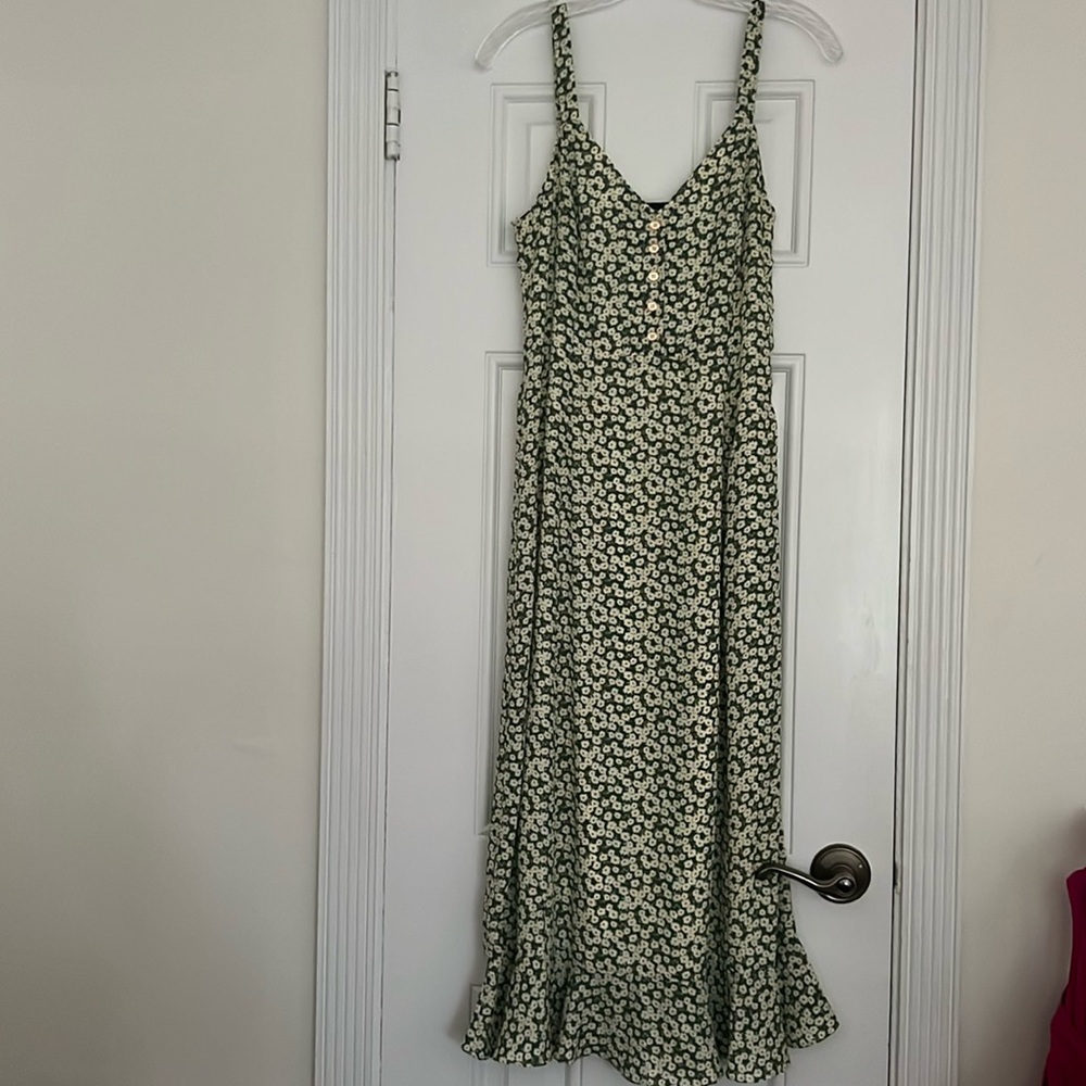 Lulus green and cream floral dress